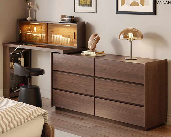 

Bedside chest dresser integrated solid wood antique style bedroom simple corner storage dresser