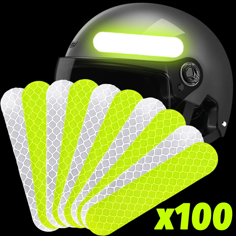 Safety Warning Reflective Stickers Tape for Night Motorcycle Helmet Fluorescent Reflect Strips Car Auto Biking Reflect Decals