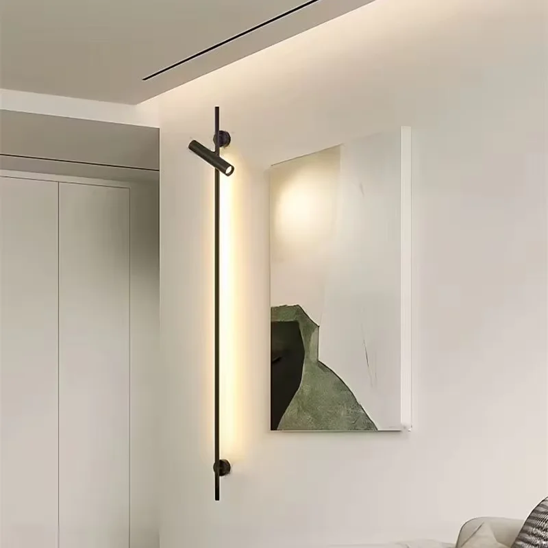 Black Adjustable Spot Lamp Modern Black Metal Pendant Lamp For Living Room Bedroom Bedside Minimalist LED Ceiling Chandelier
