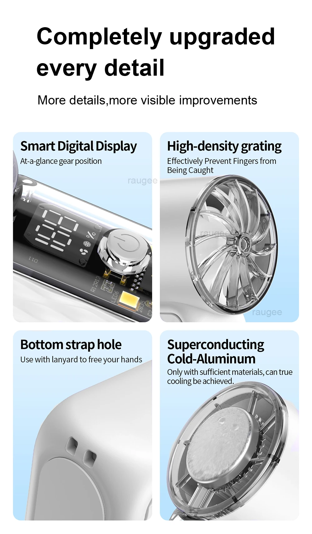 Portable Usb Rechargeable Personal Fan With Led Light Cooling_voghion.com