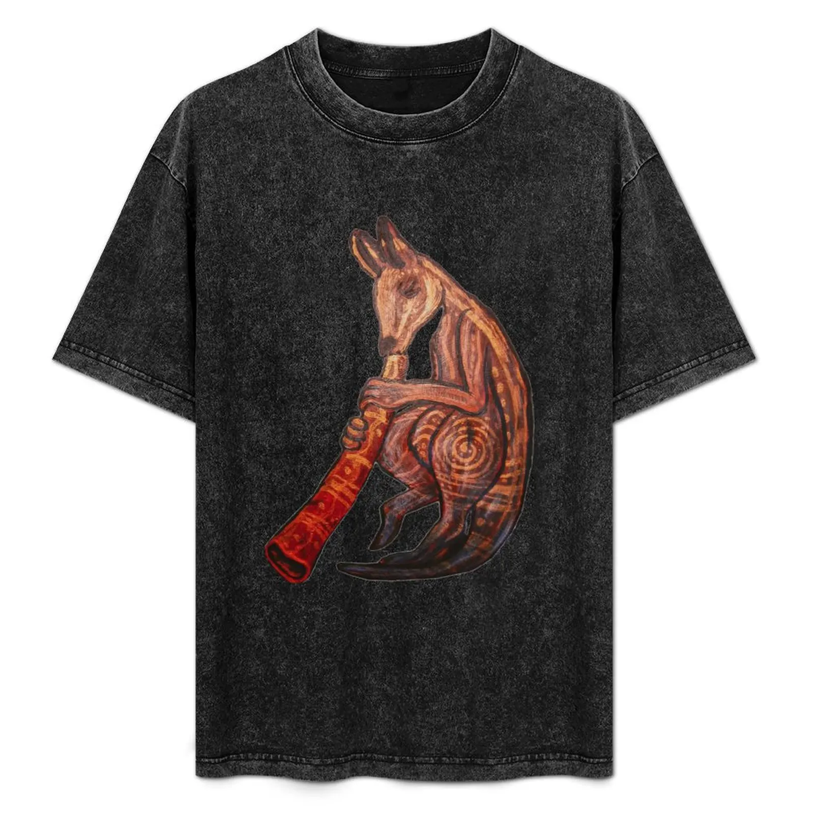 Didgeridoo Kangaroo T-Shirt plus size clothes anime stuff mens graphic t-shirts hip hop