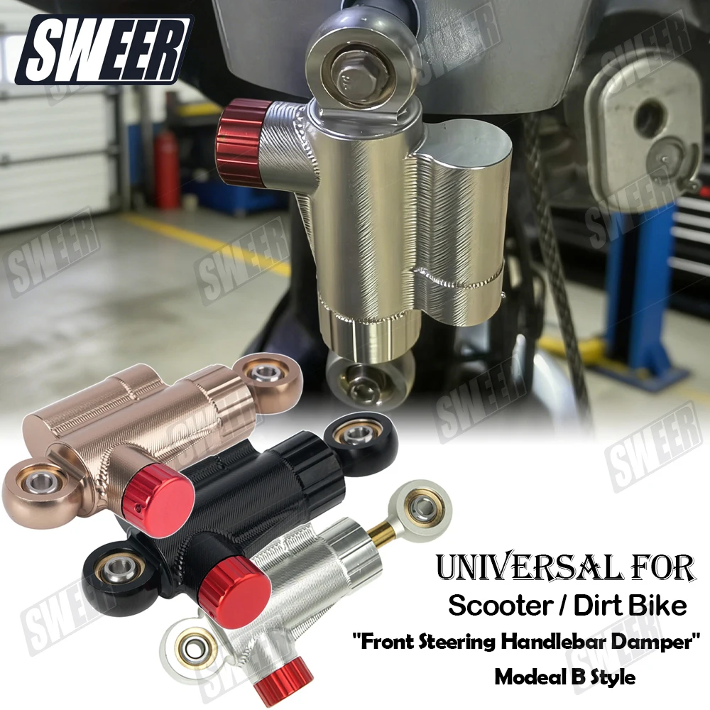 Motorcycle Front Steering Mini Damper Universal For Motorbike Sctooter Dirt Bike CNC Short Adjustable Steering Stabilize Damper