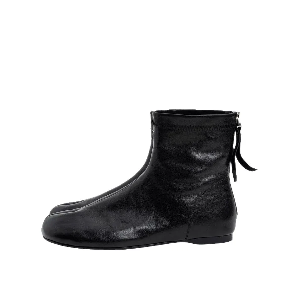 Autumn Winter Split Toe Ankle Boots Back Zipper Internal Height Increase Women Short Boots New Desinger Shoes Zapatos De Mujer