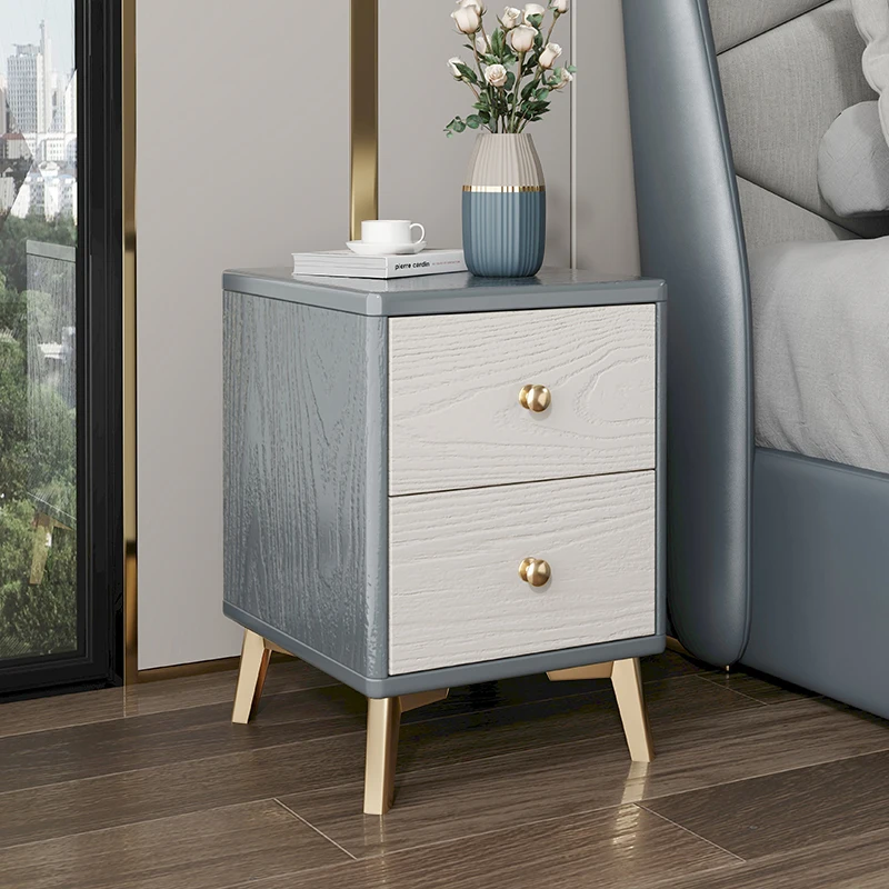 Solid wood simple modern ultra-narrow simple storage bedroom bedside small cabinet
