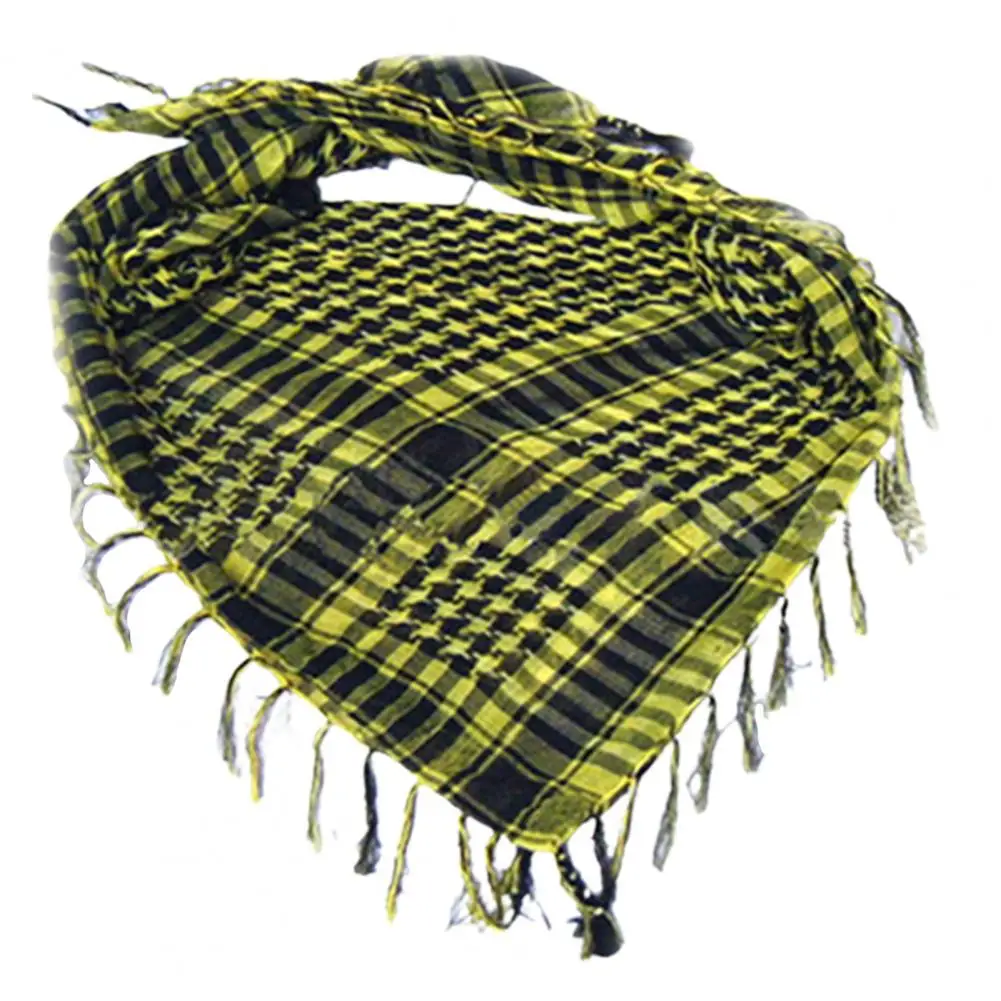 Plaid Scarf Autumn Winter Tassel Scarf Men Women Square Outdoor Shawl Military Arab Army Shemagh KeffIyeh Arafat Scarf