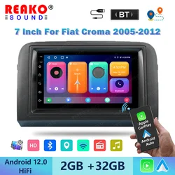 REAKOSOUND Dla Fiat Croma 2005-2012 Stereo 7 Inch 2Din Carplay Samochodowy Odtwarzacz Multimedialny Jednostka główna Nawigacja GPS Android Autoradio