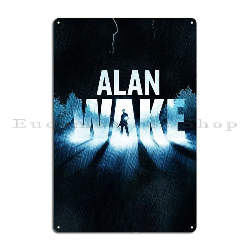 Alan Wake 2 Game Alan Wake Ii Artwork Dannyxty Metal Signs Painting Wall Cave Print Club Bar Rusty Tin Sign Poster