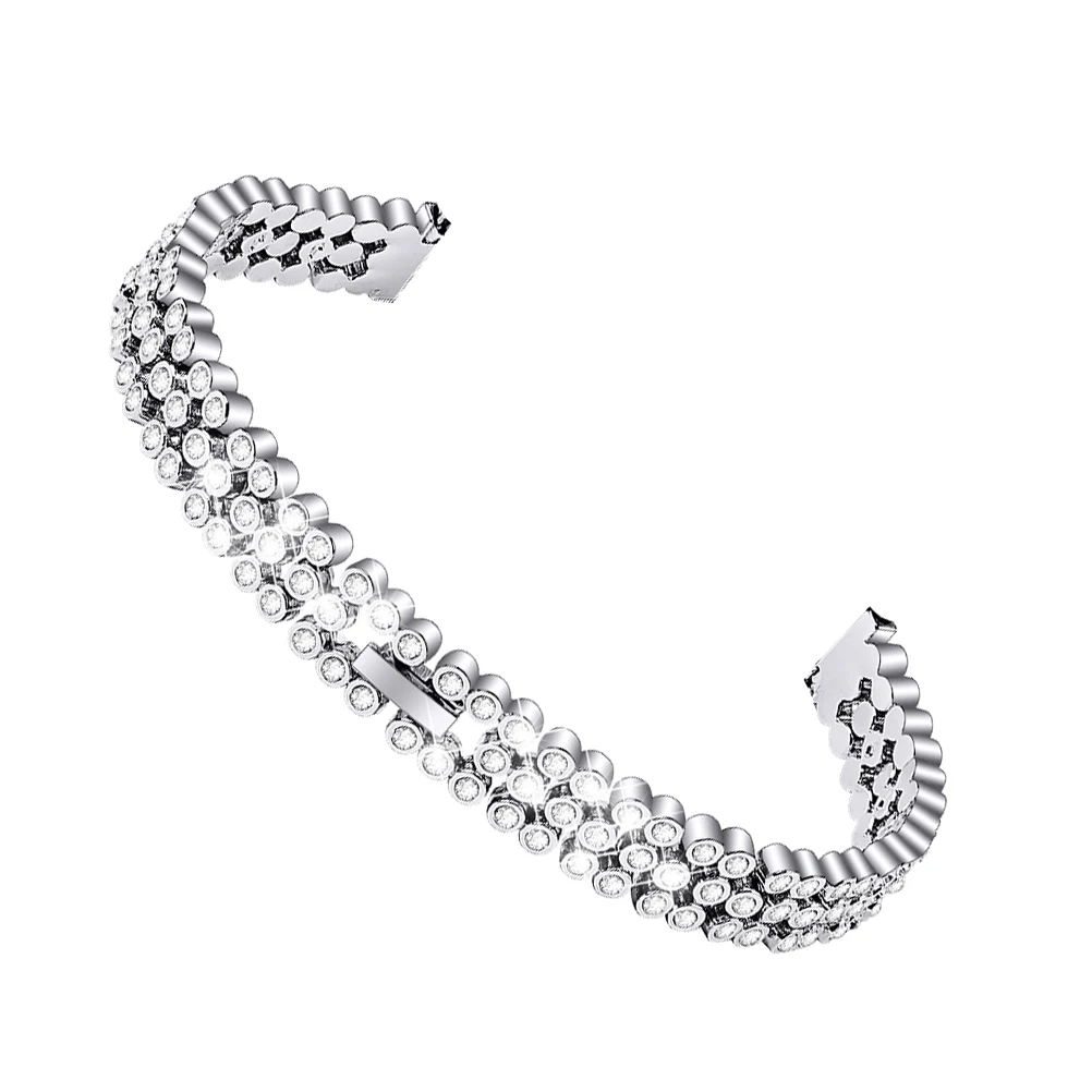 

Rhinestone Inlaid Watch Band Stainless Steel Adjustable 5.5-8.1 Inch Wristband For Women Replacement Band For Watch Fashion