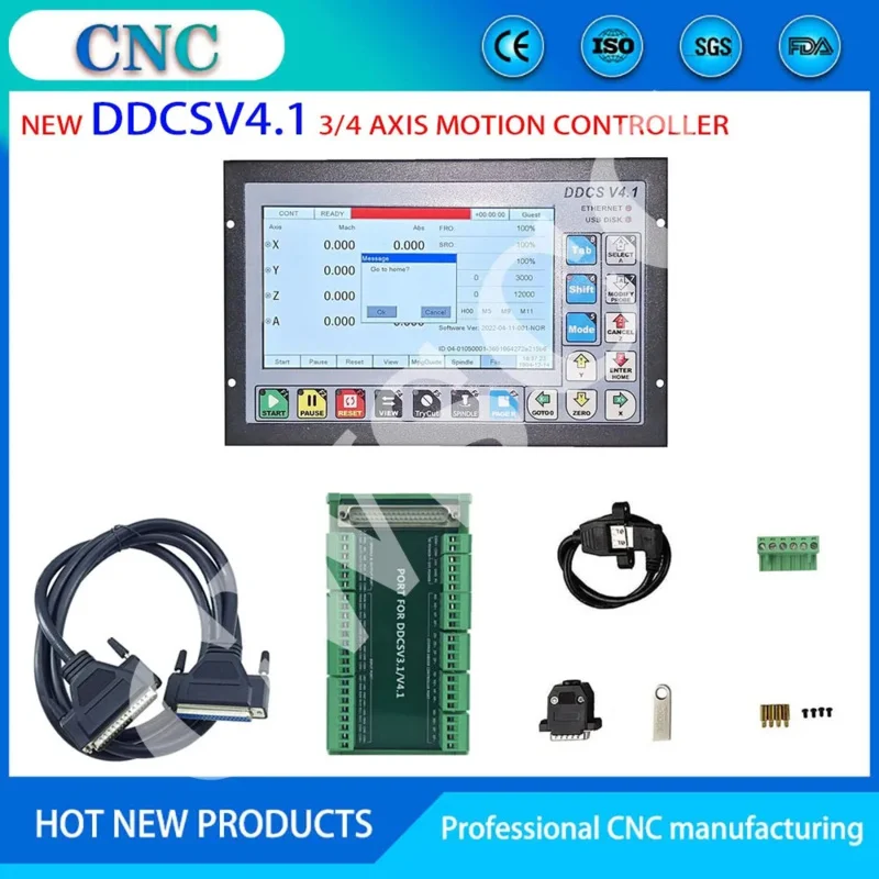 CNC Machine Motion Control System 3/4 Axis Engraving, Milling, Drilling And Tapping Equipment Controller MPG DC75W24V