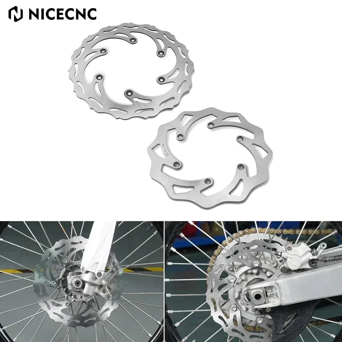 

NICECNC For 2022 2021 KTM EXC 300 EXCF SXF 450 Husqvarna TE 300 250 FE 350 GasGas EC 300 250 220mm 260mm Front Rear Brake Disc