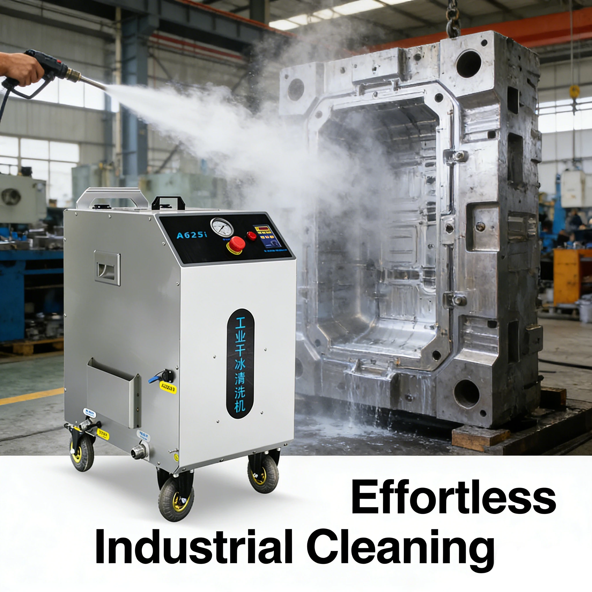 Commercial Mold Dry Ice Blasting Machine with Compressor Use Car Engine Dry Ice Cleaning Machine Price Rust Oil Removal Custom - view 2