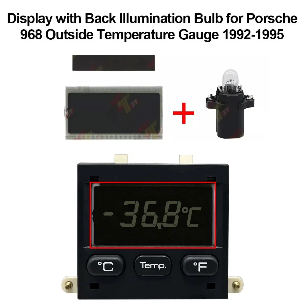 Display mit Hintergrundbeleuchtung für Porsche 968 Außentemperaturanzeige – Detail 2