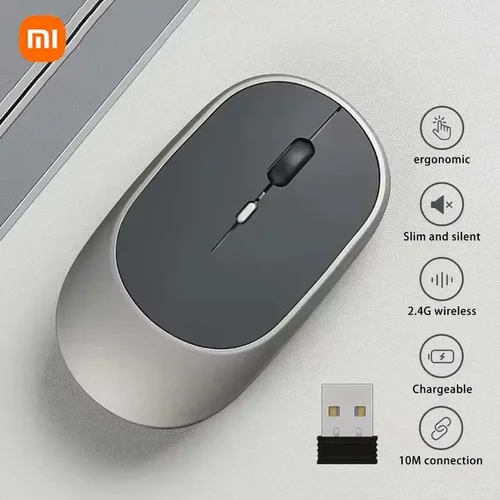 XIAOMI-ratón inalámbrico con Bluetooth, recargable por USB, ergonómico, ajustable, DPI, silencioso, óptico, eléctrico, teclados de 2,4G