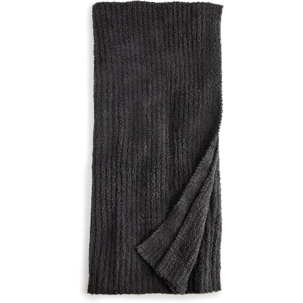 Ribbed Throw, Carbon, 54