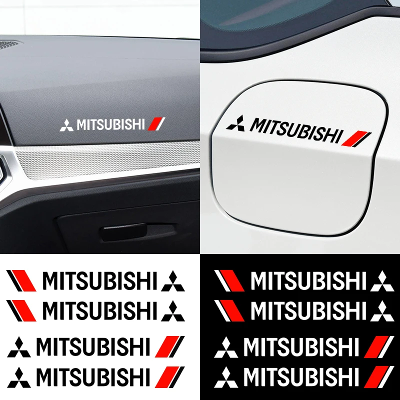 4PCS/set Car Door Handle Sticker Auto Badge Accessories For Mitsubishi Eclipse Lancer Outlander Pajero ASX Colt I200 Ex Star