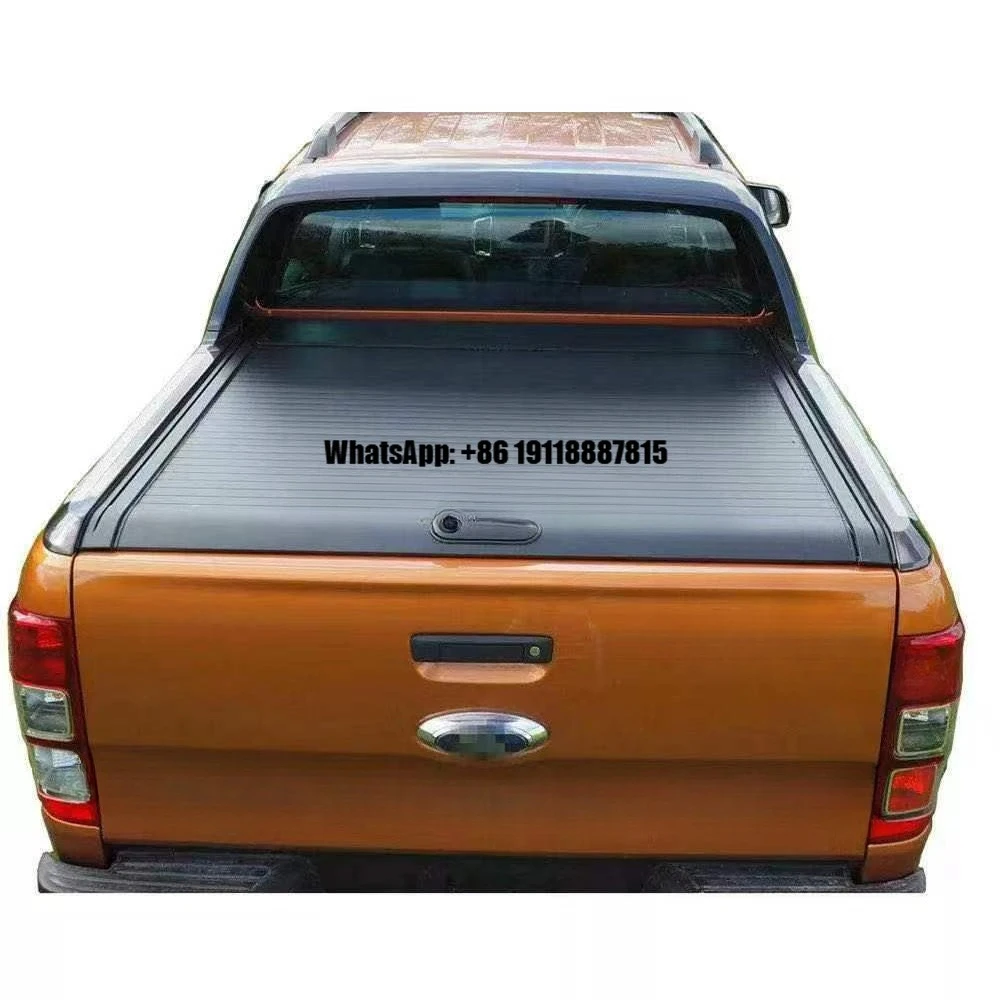 

For Ford Ranger Wildtrak T8 Pickup Trunk Tonneau Cover Heavy Duty Aluminum Manual Rolling up Hard Lid Shell Truck Bed Cover