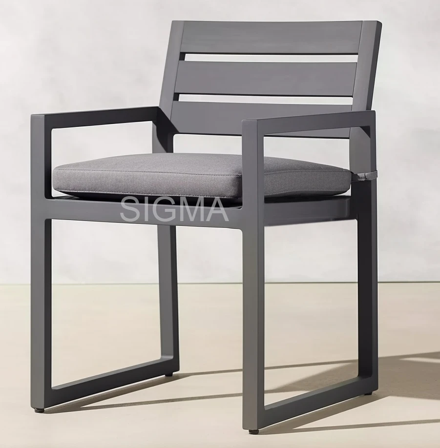 Sigma OEM Aluminum Contemporary Dining Table and Chairs Rectangular Modern Table and Chair