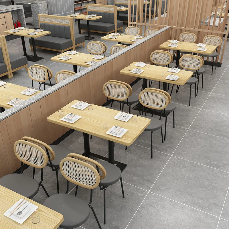 DSA  simple light luxury negotiation area milk tea shop coffee shop crochet rattan table chair card seat sofa combination