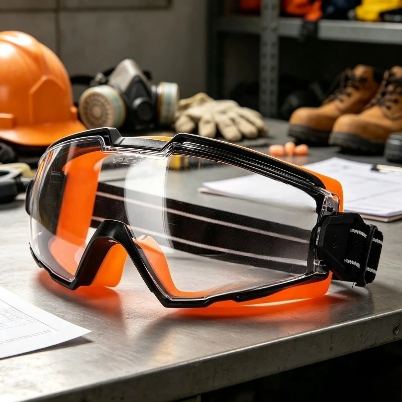 Safety Goggles Silicone Frame Anti-Fog Dust-Proof Impact-Resistant UV Protection for Carpenter Rider Polishing