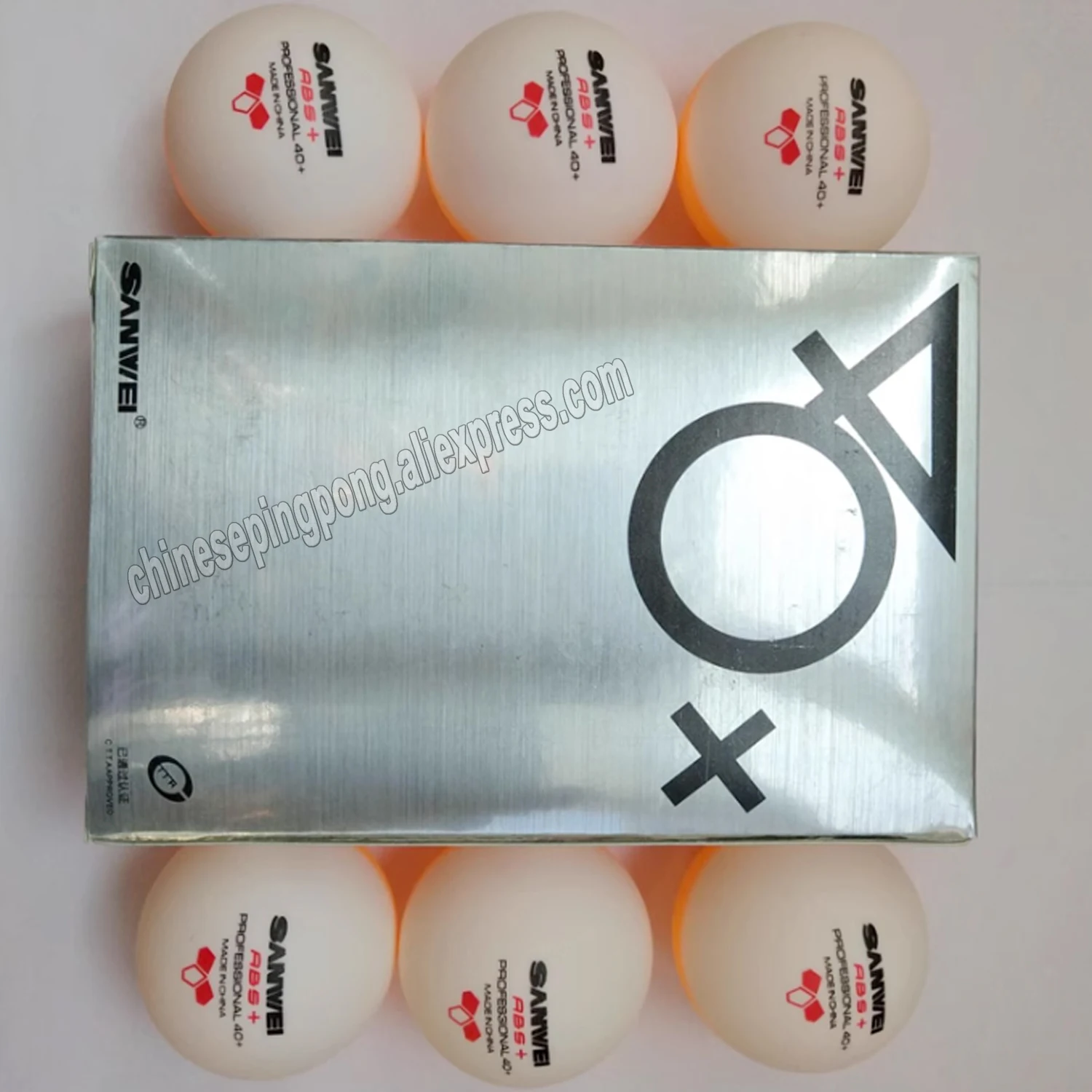 كرات تنس طاولة مزدوجة اللون من سانوي 40+ مادة ABS الجديدة كرات بينج بونج 6 قطع لكل صندوق #2