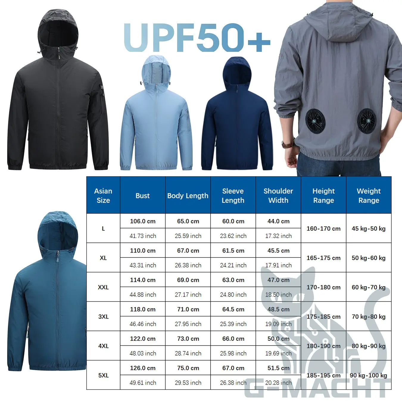 Summer Cooling 12V/5V Couples Ice Jacket Heat Resistant Fans Air Conditioner Clothes Breathable Long-sleeve UV Protection Shirt view 3