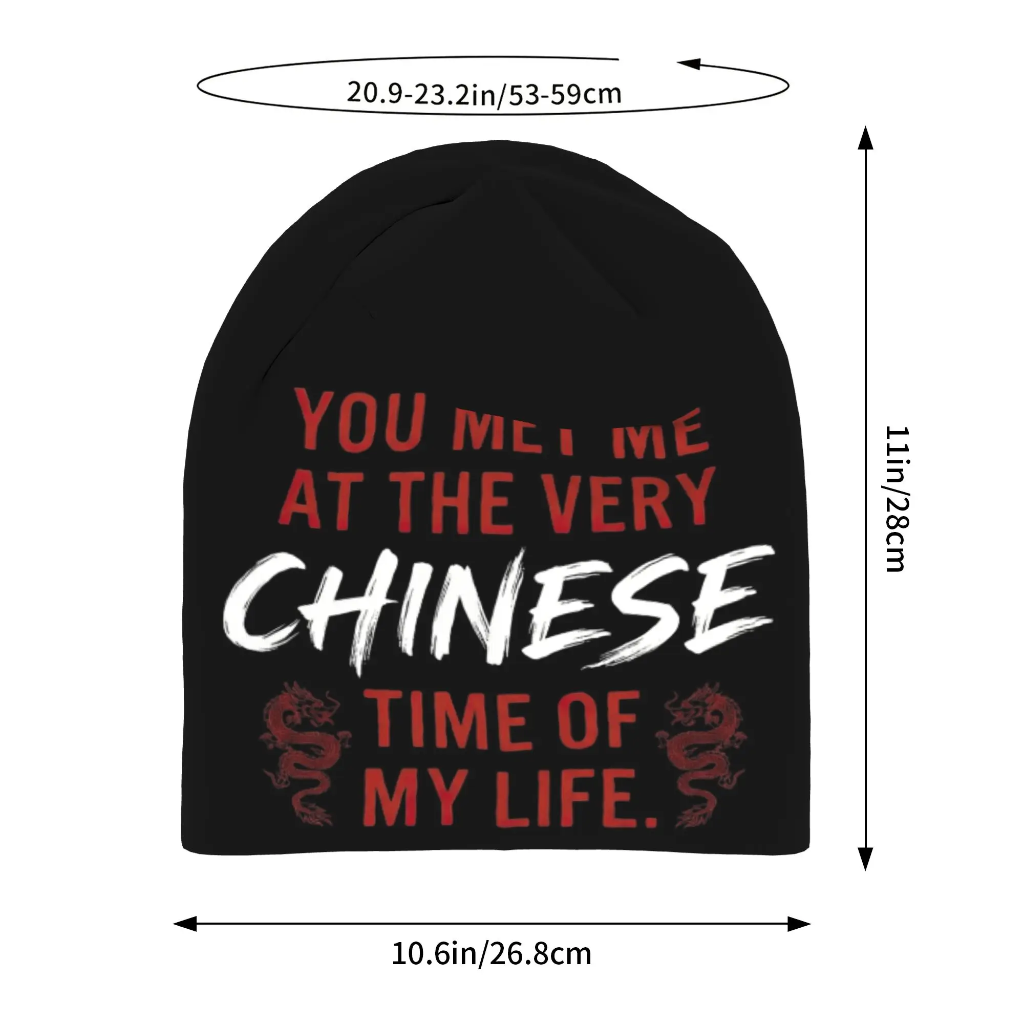 Quick Dry You Met Me At A Very Chinese Time In My Life Slouchy Beanie for Men Women Climbing Skull Cap