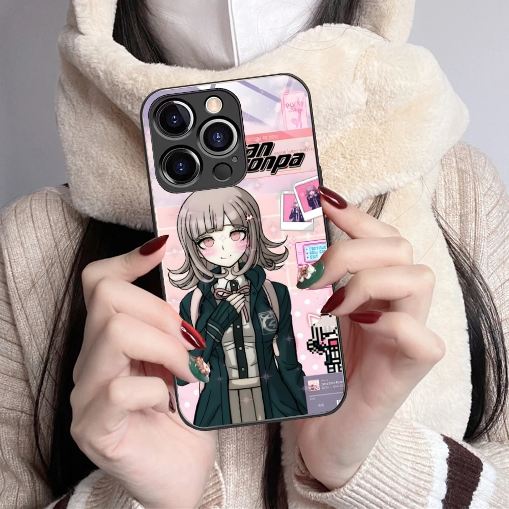 Capa de telefone celular Danganronpa Chiaki Nanami Capa de vidro para iPhone 15, 14, 13, 12, 11, X, XR, XS, 8 Pro Max, Plus, Mini, PC