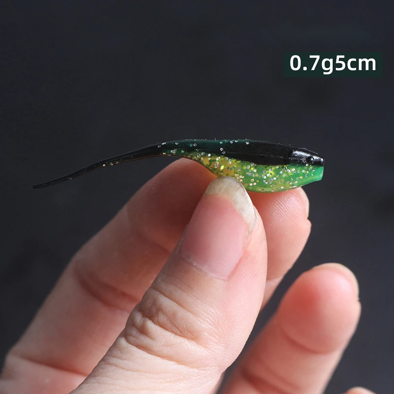 10PCS Small Tadpole Soft Bait Lure Mini VIB With Spoon Fishing Lure 0.75g 5cm Fishing Tackle Pin Crankbait Vibration Spinner Sin