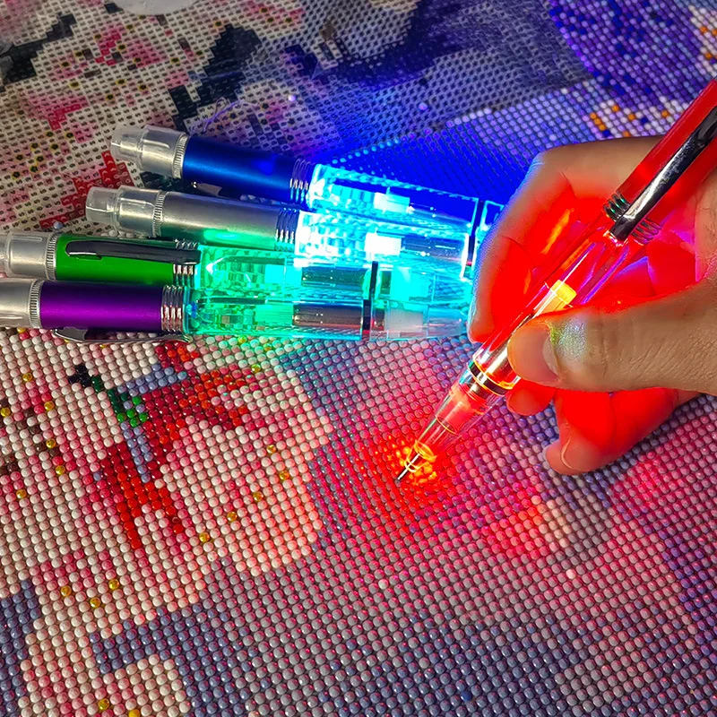 Diamond Painting Luminous Pen LED Glow-in-the-dark Point Drilling Pen DIY Color with Lights Illuminated Pen Tool