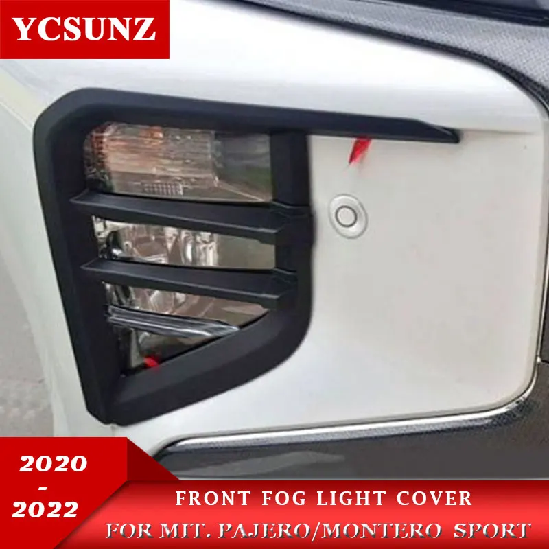 ABS Front Fog Light Cover For Mitsubishi Pajero Sport 2022 Accessories Montero Sport 2020 2021 Exterior Parts Lamp Hood YCSUNZ