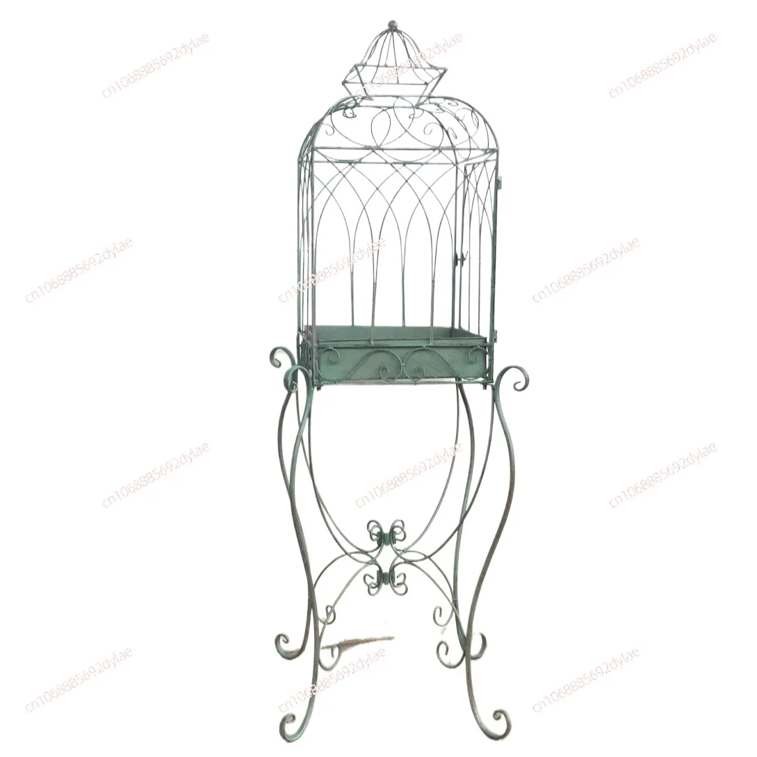 Retro Old Bird Cage European-Style Iron Flower Stand Gardening Simple Display Stand