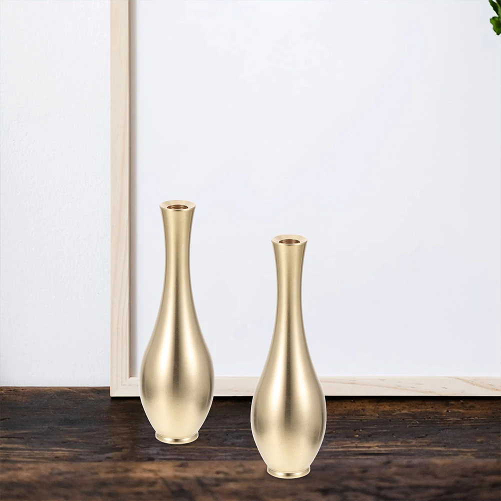 

4Pcs Mini Copper Vase Vintage Design Small Flower Vase Home Desktop Decoration Elegant Metal Craft Ornament