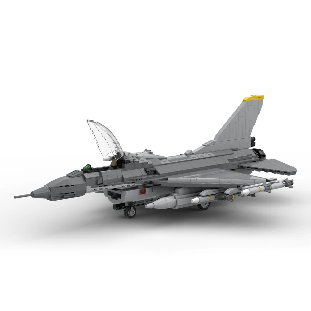 

1255 шт. MOC военное оружие F16C BLK70 ракетный реактивный истребитель модель строительные блоки технология кирпич DIY сборка игрушка в подарок