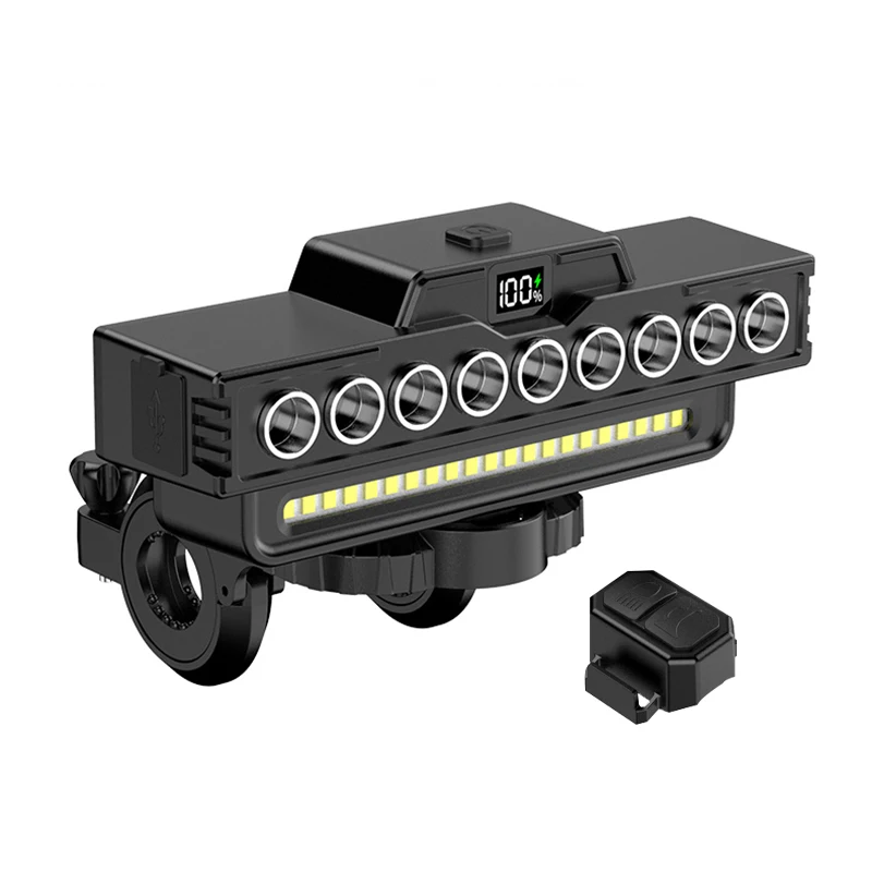 AliExpress cycle zone Bicycle Digital Display Horn Light 9 Lamp Beads Rechargeable Handlebar Front Light Warning Speaker Head Light for Running Riding