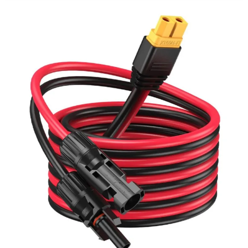 0.6m/1.8m/3m 12AWG XT60 to Solar Female Connector Extension Cable for Power Station & Solar Generator