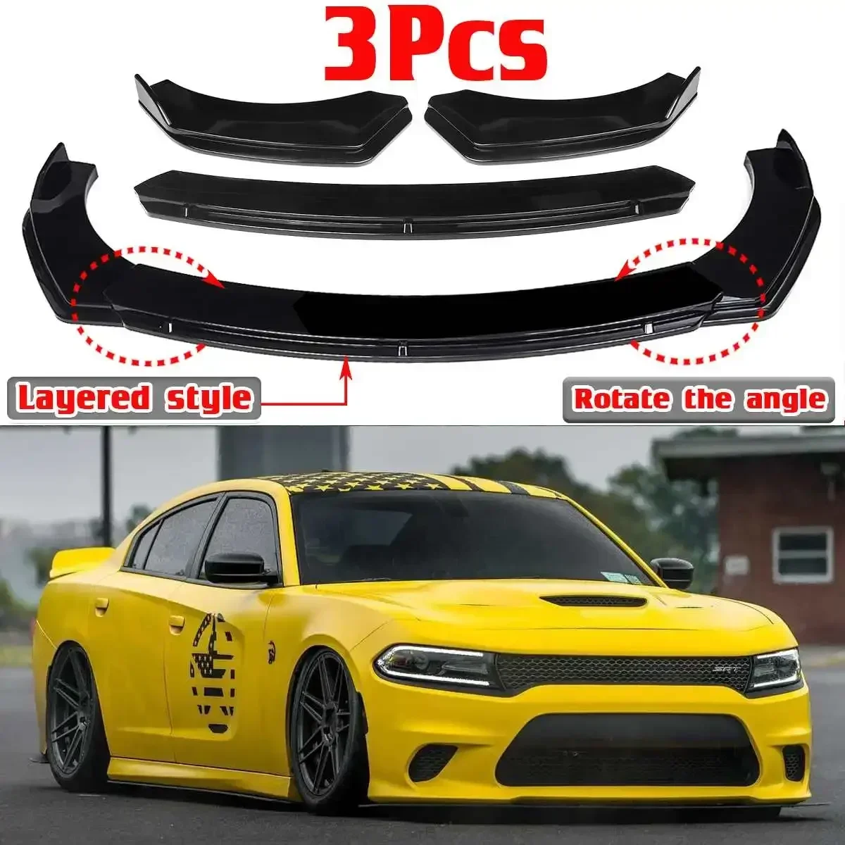 Universal Car Front Bumper Lip Spoiler Splitter Diffuser Protector Cover For Audi A3 A4 A5 A6 A8 For Ford For Focus MK3 Body Kit