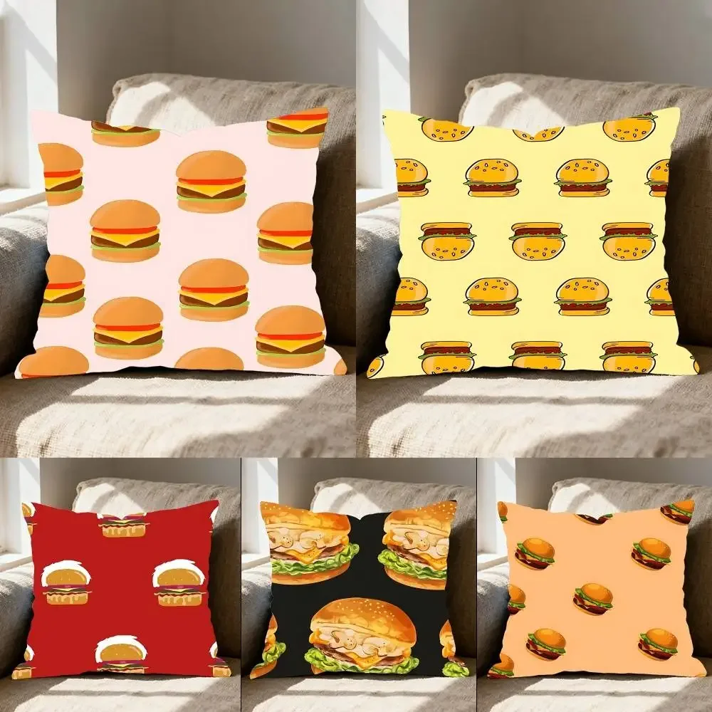Cartoon Burger Pillow Case Cushion Cover Polyester Pillowcase Decorative Sofa Cushion Pillowcase Home Decor