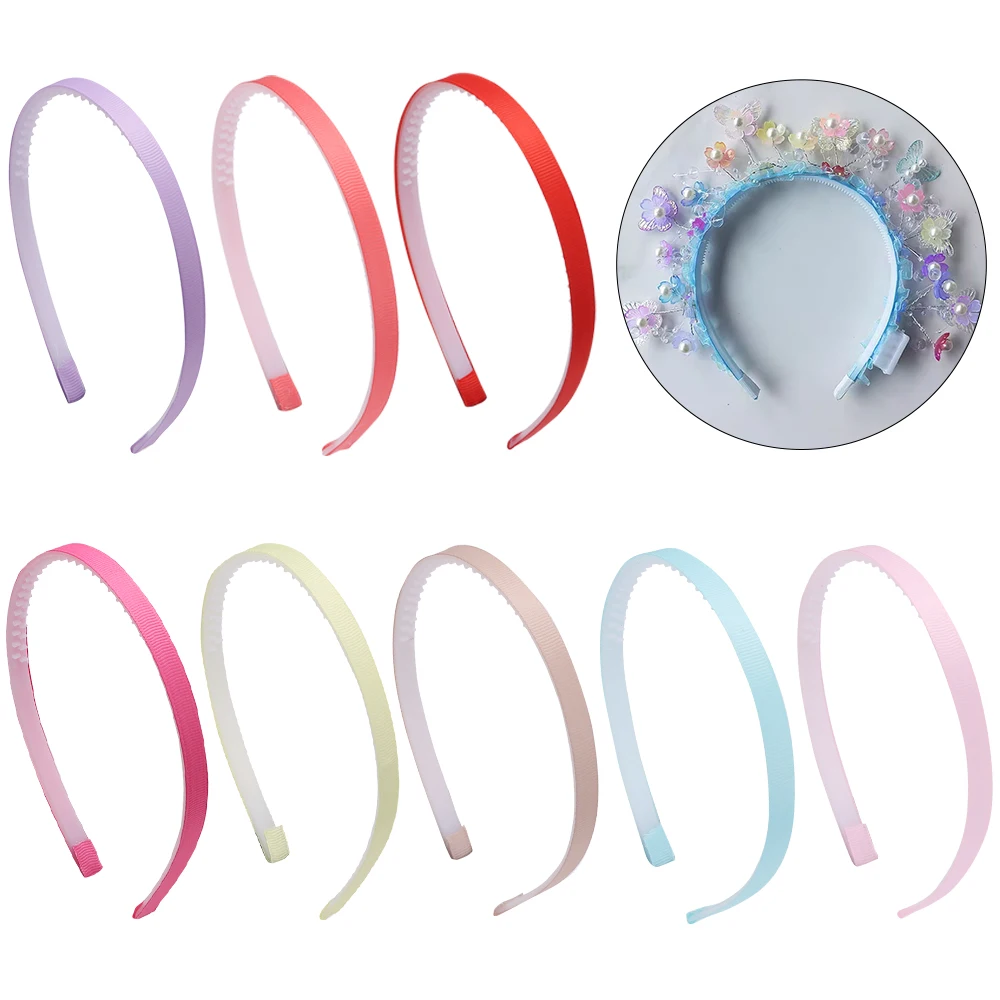 10 Stück Einfarbige Stoffbezogene Haarreifen mit Blanko-Basis für Frauen und Mädchen, DIY Schmuckherstellung Haaraccessoires – Detail 3