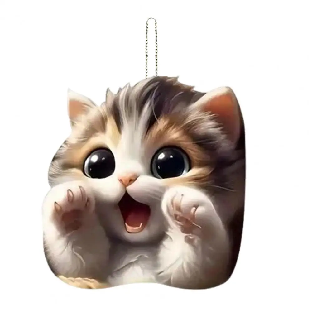 Christmas Tree Ornaments 2D Cartoon Cat Dog Monkey Pendant Double Sided Print Acrylic Decoration for Tree Car Backpack