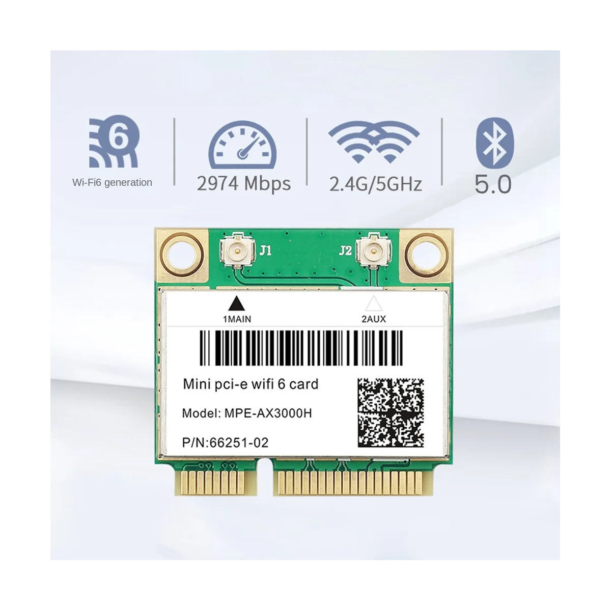 WiFi 6E AX3000H Wireless Wifi Network Card BT 5.2 for Mini PCIE Wi-Fi Adapter for Desktop/Laptop Win10