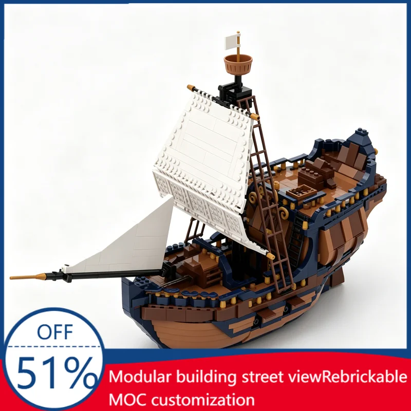 

2184PCS Lil' Chonk 2025 Pirate Ship Vessel MOC Model Building Blocks DIY Assembly Children Education Toy Birthday Christmas Gift