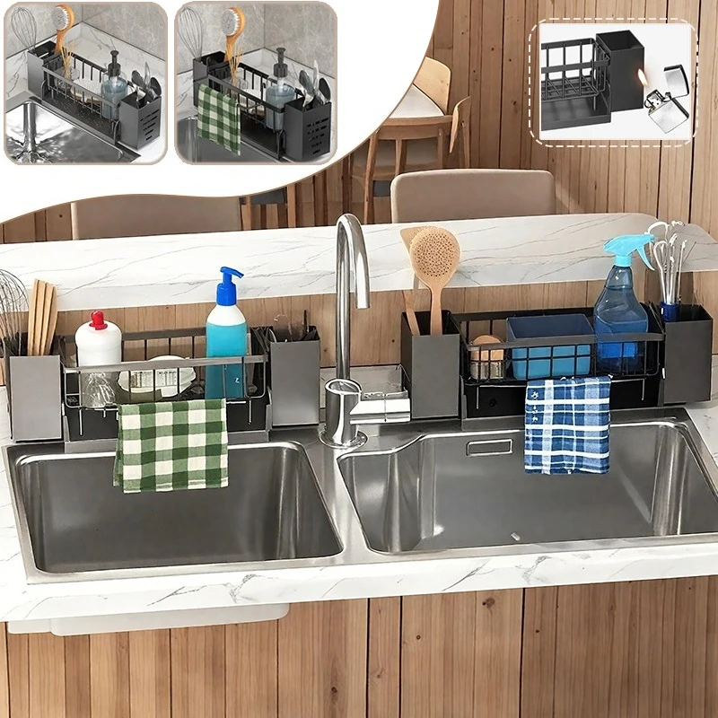 

Kitchen Sink Organizer Rack Space Saving Soap Dishwashing Sponge Holder for Kitchen Organizer For Kitchen Cleaning And Storage