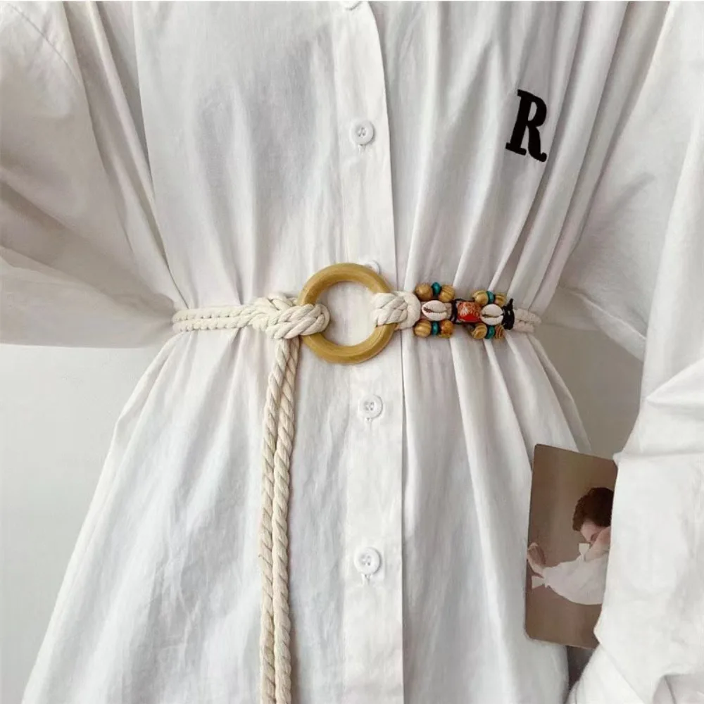 

Cotton Linen Rope Ethnic Style Waist Belt Fashion Bohemia Dress Decorative Belt Trouser Belt