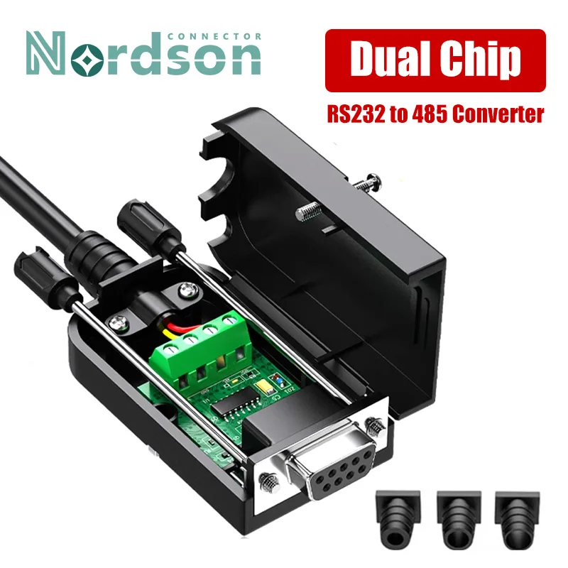 Conversor db9 rs232 para 485, conector 485, módulo de porta serial, 9 pinos, tudo-em-um, 485 para db9, conector de proteção contra raios e surtos