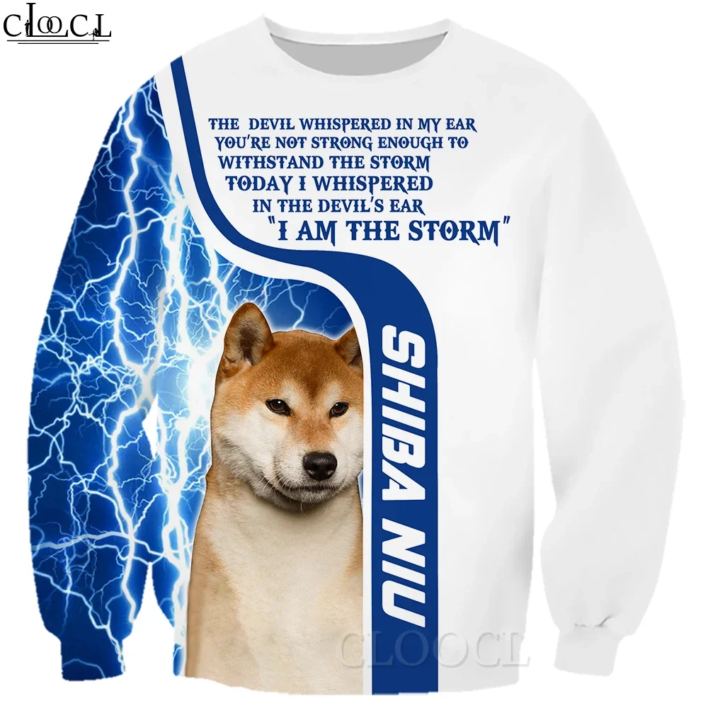 

HX Animal Dog Japan Shiba Inu Thunder Storm 3D Printed Sweatshirts Hoodie Zipper Coats Men Sportwear Boys Girls Streetwear