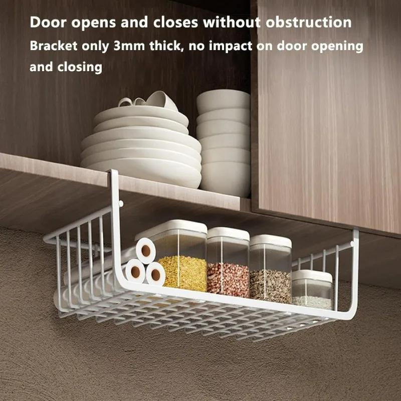 Kitchen Organizer Shelf Desk Cabinet Storage Rack Under Table Hanging Mesh Basket Wardrobe Dormitory Desk Storage Wall Shelf