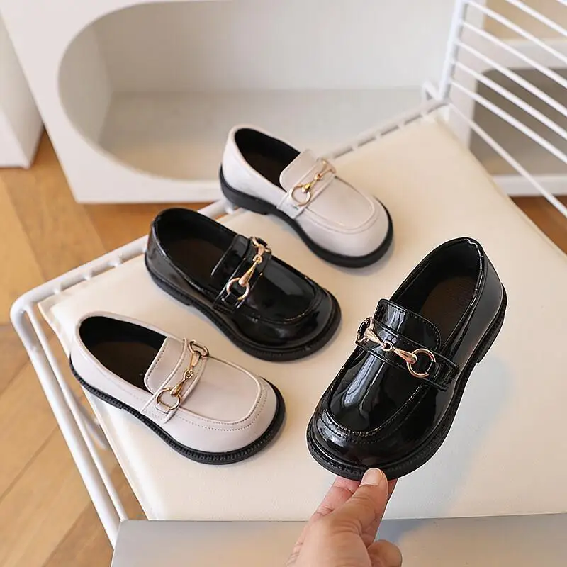 

Детские повседневные туфли Kawaii, кожаные туфли для девочек, школьная обувь, модные туфли в британском стиле, плоские туфли, водонепроницаемые, прочные, для девочек