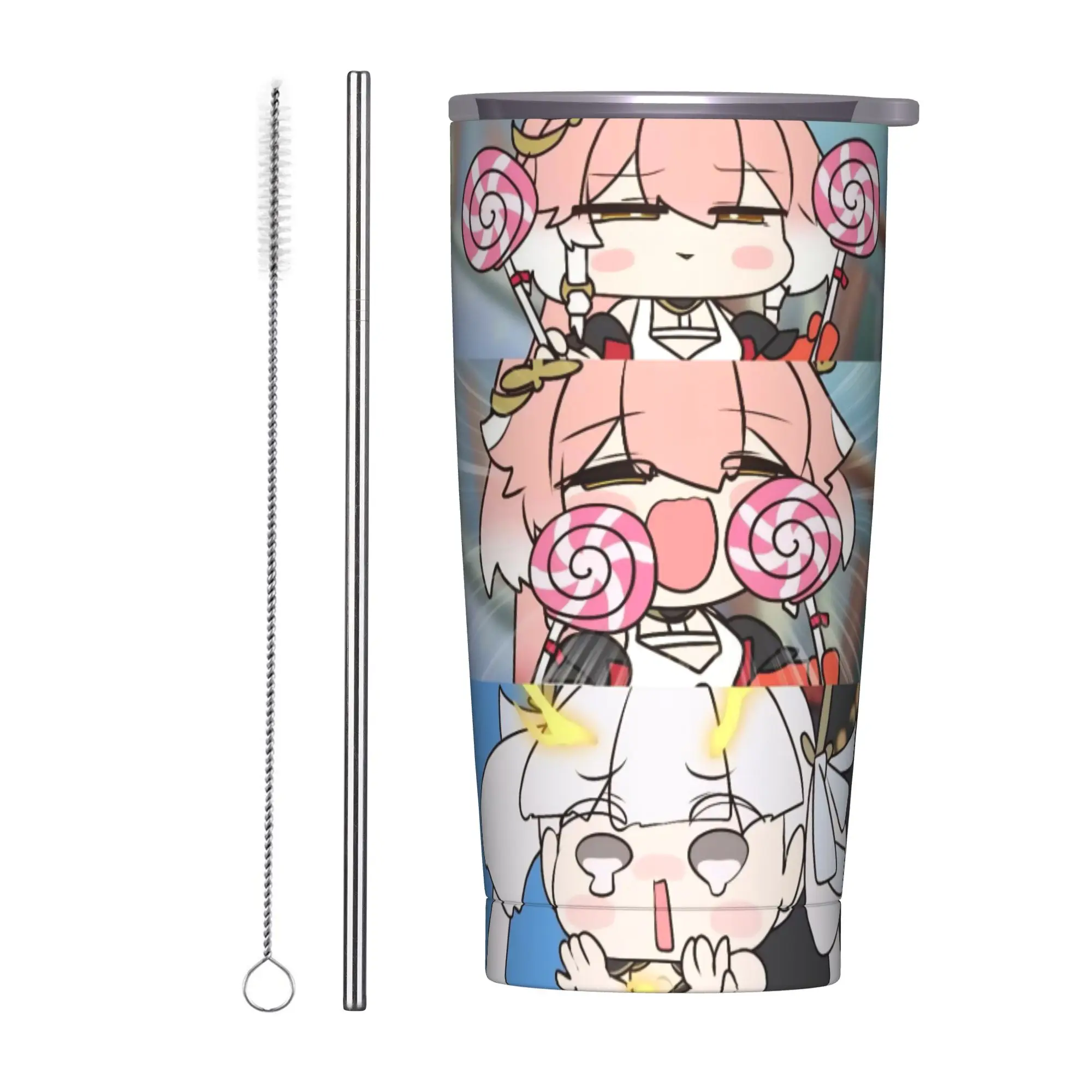 Trickcal C-Chibi Go Games Insulated Tumbler with Lid  Stainless Steel Coffee Mugs Outdoor Travel Car Bottle Cup 20oz