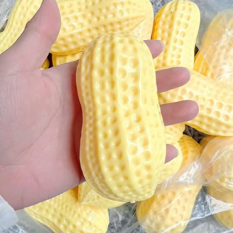 Fillable Simulated Peanut Sensory Toy Slow Rebound Soft Stress Relief Squeeze Toy for Autism ADHD Special Needs