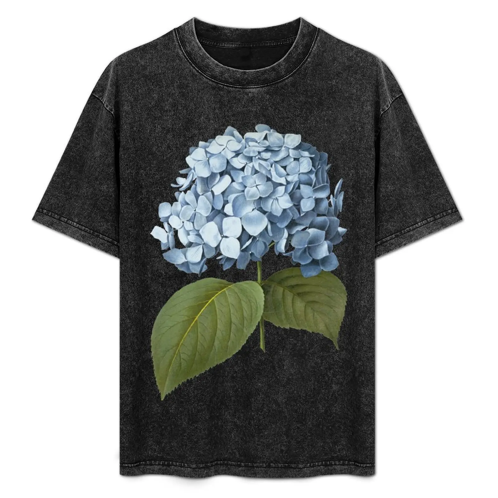 

Hydrangea, climbing plant with small florets, Blue flower T-Shirt All Match Print Short Sleeve Top